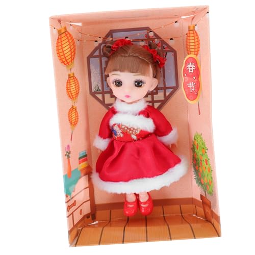 VICASKY Frühlingsfest Puppenbekleidung Für Babys Kinderkleid Kinderkleid Babypuppen Kinderspielzeug Mädchen Babykleidung Kinderplatz Mädchenkleidung Mädchenspielzeug Rote Chemiefaser von VICASKY