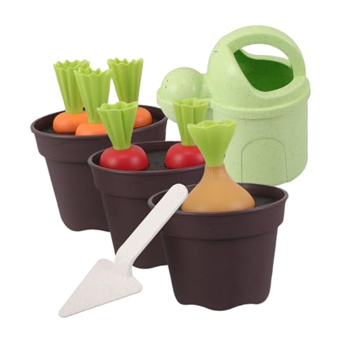 VICASKY Garten Set aus Natürlichem Weizenstroh Sandspielzeug mit Schaufel und Gießkanne Inklusive Karotten Pflanzset für Drinnen und Draußen Nachhaltiges Lernspielzeug für Jungen und von VICASKY