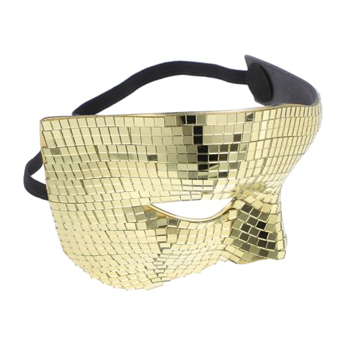 VICASKY Goldene Disco Spiegel Halbgesichtsmaske Glänzende Festival Damen Maske Atmungsaktive Leichte Party Masquerade für Halloween Karneval Geburtstag Cosplay VICASKY Goldene Disco Spiegel Halbgesichtsmaske Glänzende Festival Damen Maske Atmungsaktive Leichte Party Masquerade für Halloween Karneval Geburtstag Cosplay von VICASKY