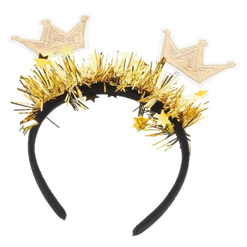 VICASKY Goldene Kronen Haarband für Silvester Elegantes Party Zubehör für Neujahrsfeiern und Festlichkeiten Vielseitig Einsetzbar Komfortabel für Feiern und Fotos von VICASKY