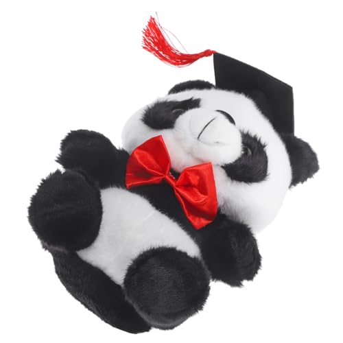 VICASKY Graduation Plüsch Panda Kuscheltier mit Doktorhut und Roter Fliege Weiches Baumwollstofftier als Abschlussgeschenk für Frauen Dekoratives Stofftier für Schlafzimmer Sofa Auto von VICASKY