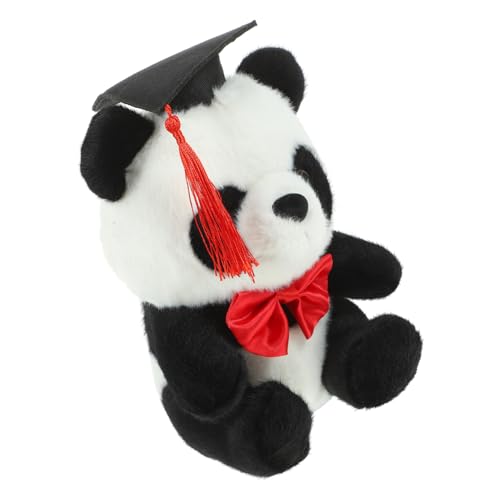 VICASKY Graduation Plush Panda Süßes Plüsch Tier mit Doktorhut und Fliege für Absolventen Perfektes Kuscheltier für Abschlussfeiern Cartoon Panda für Laune und Freude von VICASKY