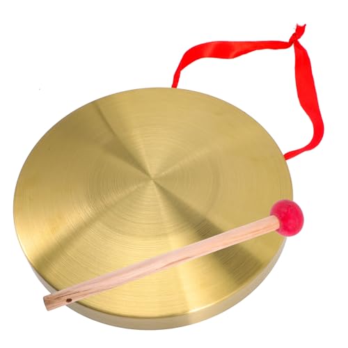 VICASKY Großer Kupfergong mit Schlägel Tragbares Lautes Handgong Musikinstrument Vielseitig für Warnsignale Partybedarf und Kindergartenaufführungen mit Aufhängeschlaufe VICASKY Großer Kupfergong mit Schlägel Tragbares Lautes Handgong Musikinstrument Vielseitig für Warnsignale Partybedarf und Kindergartenaufführungen mit Aufhängeschlaufe von VICASKY