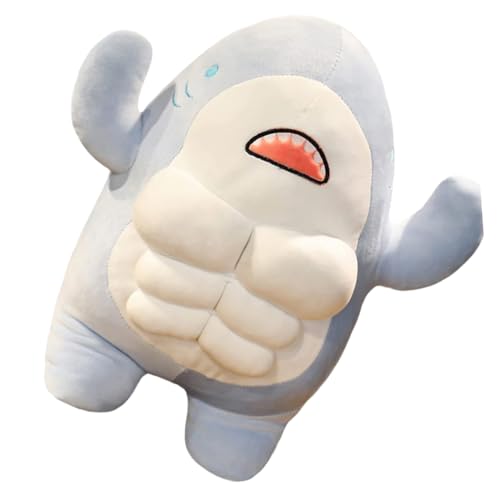 VICASKY Hai-Puppe Kinderspielzeug Plüsch Hai- Für Hai-Zeug Hai Stofftier Ausgestopft Gefüllter Hai Muskel Kissen Tiere Entzückender Cartoon-hai Kinderpuppe Blue Flanell von VICASKY