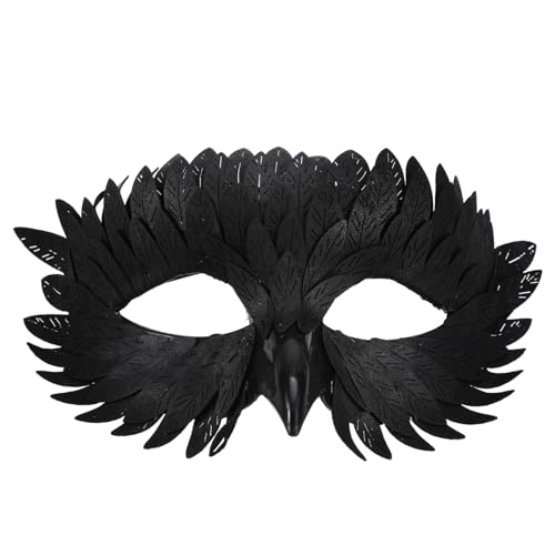 VICASKY Halbgesichts Eulenmaske Schwarz Tiergesichts Maske für Halloween Karneval Maskenball und Cosplay Vielseitiges Design für Damen und Herren von VICASKY