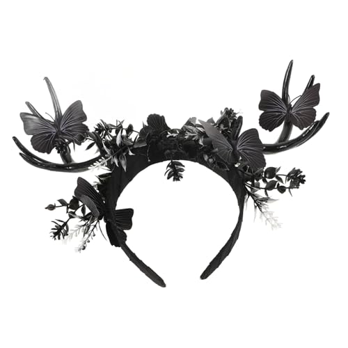 VICASKY Halloween Antler Haarband für Damen Atmungsaktiver Kopfschmuck für Kostüme und Fotografie Leicht und Bequem für Halloween Feiern und Partys VICASKY Halloween Antler Haarband für Damen Atmungsaktiver Kopfschmuck für Kostüme und Fotografie Leicht und Bequem für Halloween Feiern und Partys von VICASKY