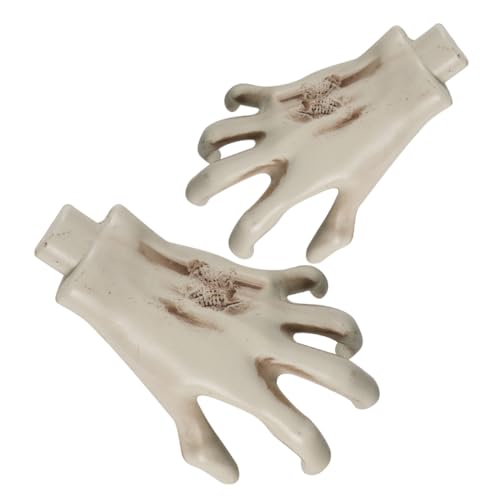 VICASKY Halloween Deko Kunststoff Skelett Hand Knochen Requisiten Gruselige Fake Hands Geisterhaus Party Horror Dekoration für Halloween Fest von VICASKY