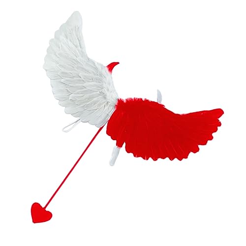 VICASKY Halloween Flügel Kostüm Zubehör für Rote und Weiße Federflügel mit Schulterträgern für Cosplay Theater und Partys Leicht und Komfortabel für Halloween Feiern und VICASKY Halloween Flügel Kostüm Zubehör für Rote und Weiße Federflügel mit Schulterträgern für Cosplay Theater und Partys Leicht und Komfortabel für Halloween Feiern und von VICASKY