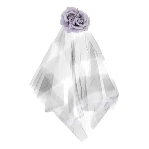 VICASKY Halloween Haarnadel Schwarze mit Grauem Schleier Floraler Haarschmuck für Damen Halloween Kostüm Haarklammer mit Netz Eleganter Kopfschmuck für Party und Cosplay VICASKY Halloween Haarnadel Schwarze mit Grauem Schleier Floraler Haarschmuck für Damen Halloween Kostüm Haarklammer mit Netz Eleganter Kopfschmuck für Party und Cosplay von VICASKY