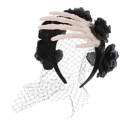 VICASKY Halloween Haarreif mit Realistischer Roter Rosen Dekoration und Skelett Hand für Damen Bequemes Stirnband für Halloween Cosplay Karneval und Party Vielseitiges Haarschmuck VICASKY Halloween Haarreif mit Realistischer Roter Rosen Dekoration und Skelett Hand für Damen Bequemes Stirnband für Halloween Cosplay Karneval und Party Vielseitiges Haarschmuck von VICASKY