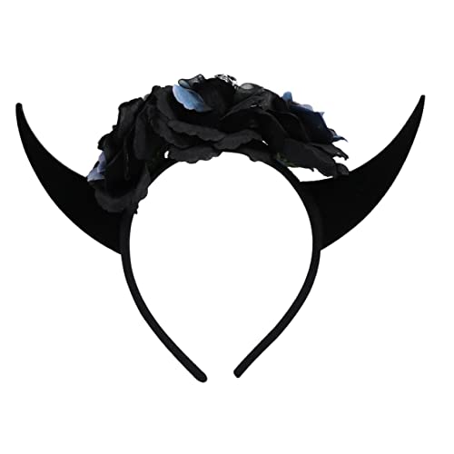 VICASKY Halloween Haarreif mit Schwarzen und Grauen Rosenhörnern Langlebiges Bequemes Stirnband für Kostüm und Partyzubehör Unisex Kopfschmuck für Halloween Cosplay VICASKY Halloween Haarreif mit Schwarzen und Grauen Rosenhörnern Langlebiges Bequemes Stirnband für Kostüm und Partyzubehör Unisex Kopfschmuck für Halloween Cosplay von VICASKY