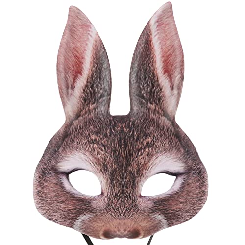 VICASKY Halloween-Hasenmaske Halloween-Tiermaske Halbes Gesicht Hasenohrenmaske Hasen-Halbmaske Für Halloween Maskerade Kostümparty Cosplay-Requisiten () von VICASKY