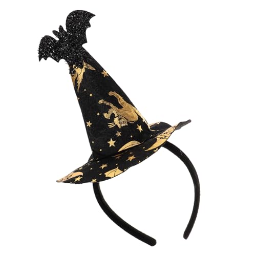 VICASKY Halloween Hexenhut Haarreif für Damen und Herren Flexibles Kostümzubehör für Karneval Geisterfest und Mottopartys Leicht und Bequem mit Auffälligem Design von VICASKY