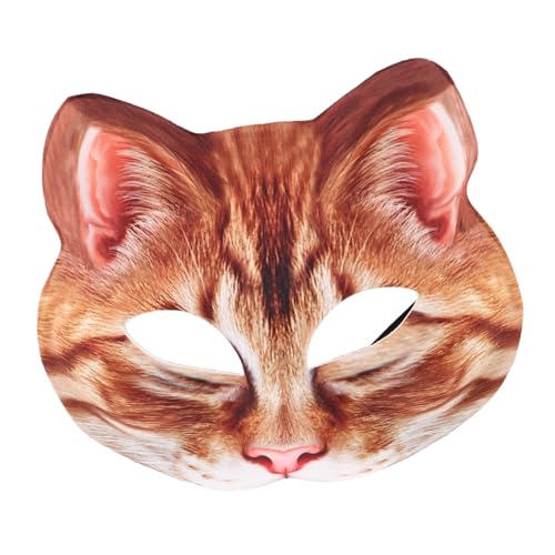 VICASKY Halloween Katzenmaske Halbgesicht Cosplay Tiermaske Leicht Verstellbar Komfortabel Wiederverwendbar für Maskenball und Halloween Party von VICASKY
