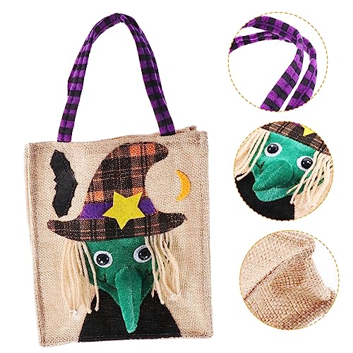 VICASKY Halloween Kürbis Süßigkeitstasche Wiederverwendbare nicht Gewebte Tasche für Halloween Party Gunstbeutel mit Hexen Motiven für Süßigkeiten und Kleine von VICASKY