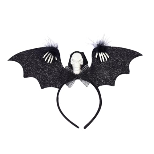 VICASKY Halloween LED Haarreif mit Leuchtender Fledermaus und Totenkopf Einstellbares Stirnband für Halloween Party Kostüm Cosplay und Erwachsene Festival Accessoire Schwarzes VICASKY Halloween LED Haarreif mit Leuchtender Fledermaus und Totenkopf Einstellbares Stirnband für Halloween Party Kostüm Cosplay und Erwachsene Festival Accessoire Schwarzes von VICASKY