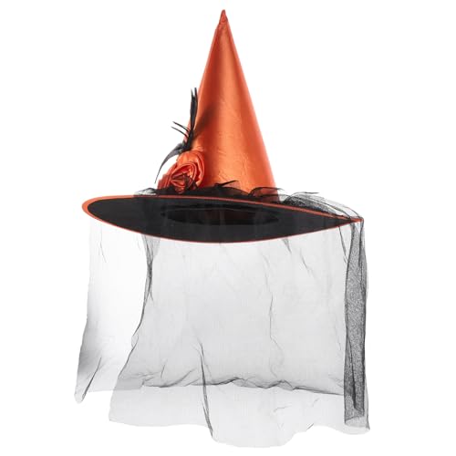 VICASKY Halloween Ornament Hexenbraut Cowgirlhut Feen Halloweenhut Mit Dekoration Halloween Gothic Cowgirlhüte Halloween Dekorationshut Für Halloween Cosplay Kostüm Polyester von VICASKY