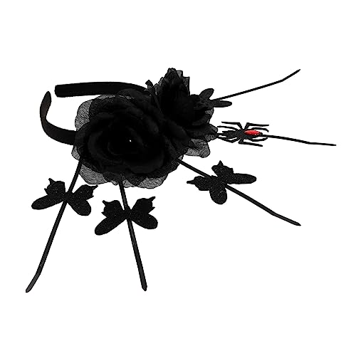 VICASKY Halloween Spinnen Haarreifen mit Rosen für Kostümparty Leicht und Praktisch für und Teenager Perfektes Accessoire für Halloween Feierlichkeiten von VICASKY