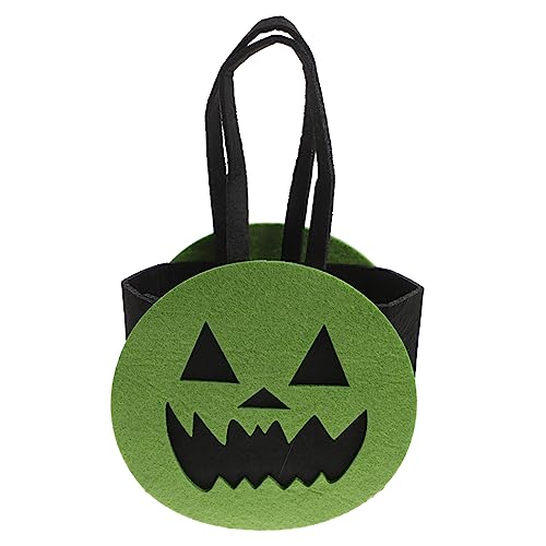 VICASKY Halloween Süßigkeiten Tasche aus Robustem Vliesstoff Wiederverwendbare Tragetasche mit Griffen Grüne Teufel Candy Bag für Halloween Party und VICASKY Halloween Süßigkeiten Tasche aus Robustem Vliesstoff Wiederverwendbare Tragetasche mit Griffen Grüne Teufel Candy Bag für Halloween Party und von VICASKY