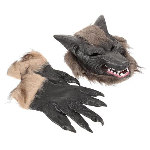 VICASKY Halloween Wolfkopf mit Handschuhen Gruseliges Tierkostüm für Karneval und Party Langlebig Unisex Umweltfreundlich als Cosplay Requisite für Gruselige Rollenspiele VICASKY Halloween Wolfkopf mit Handschuhen Gruseliges Tierkostüm für Karneval und Party Langlebig Unisex Umweltfreundlich als Cosplay Requisite für Gruselige Rollenspiele von VICASKY