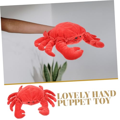 VICASKY Handpuppe Krabbe Interaktives Kuscheltier für Eltern Junge Mädchen Spiele Storytelling Handspielpuppe aus Sicherem Material Fördert Kommunikation und Fantasie bei Kindern von VICASKY