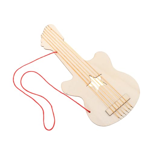 VICASKY Hausgemachte Gitarre für Kreatives DIY Gitarre Handgemachte Musikinstrumente Gitarrenspielzeug aus Holz unvollendete Gitarrenausschnitte Beige von VICASKY