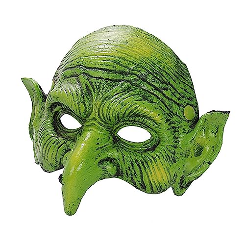 VICASKY Halloween Halbe Gesichtsmaske Für Erwachsene Grüne Prank Maske Für Kostümpartys Halloween Karneval Und Maskeraden Einfache Anpassung Für Kopfgrößen von VICASKY