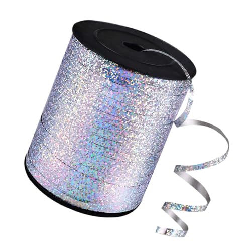 VICASKY Holografisches Ballon Dekoband Silber Metallic Luftballon Wickelband zum Basteln Glänzendes Geschenkband mit Glitzereffekt für Party Dekoration und Festliche Anlässe VICASKY Holografisches Ballon Dekoband Silber Metallic Luftballon Wickelband zum Basteln Glänzendes Geschenkband mit Glitzereffekt für Party Dekoration und Festliche Anlässe von VICASKY