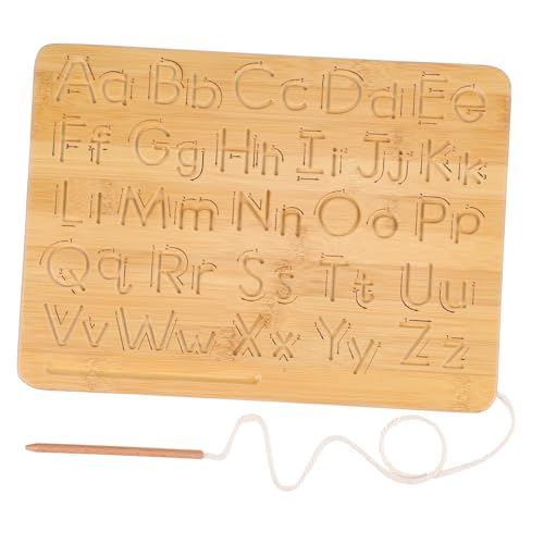 VICASKY Holz Alphabet Schreibtafel Doppelseitig Lernspielzeug für Vorschulkinder Handgefertigtes Naturholz Fördert die Hand Augen Koordination und Kreatives Lernen von VICASKY
