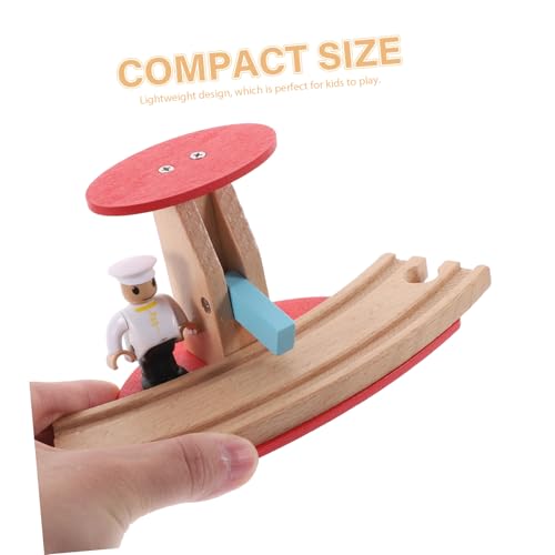 VICASKY Holz Eisenbahn Zubehör Holzspielzeug Bahnübergang Modell DIY Schienen Eisenbahn Zubehör Robust und Sicher für Kreative Spielwelten von VICASKY