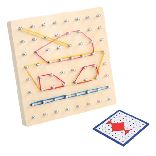 VICASKY Holz Geoboard Kreativspielzeug für Pädagogisches Montessori Lernspielzeug mit Elastischen Gummibändern Geometrische Formen und Musterkarten Fördert Kreativität und Motorische VICASKY Holz Geoboard Kreativspielzeug für Pädagogisches Montessori Lernspielzeug mit Elastischen Gummibändern Geometrische Formen und Musterkarten Fördert Kreativität und Motorische von VICASKY