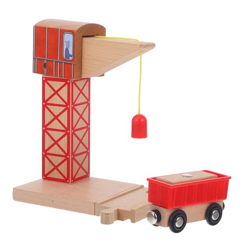 VICASKY Holz Kran für Holzeisenbahn DIY Kranmodell mit Funktionierender Seilwinde Kompatibel mit Gängigen für Kreative Spielstunden und Fördert die Interaktion bei Kindern VICASKY Holz Kran für Holzeisenbahn DIY Kranmodell mit Funktionierender Seilwinde Kompatibel mit Gängigen für Kreative Spielstunden und Fördert die Interaktion bei Kindern von VICASKY
