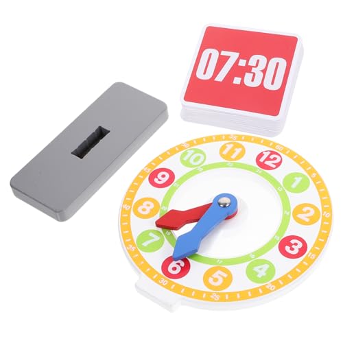 VICASKY Holz Lernuhr Uhrzeit Erkennen Zahlen Formspielzeug Pädagogisch Sicher für Kleinkinder Vorschule Interaktives Zeitverständnis von VICASKY