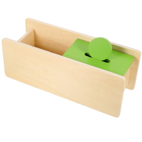 VICASKY Holz Münzbox Lernspielzeug für Kleinkinder Pädagogisch Motorikfördernd Hand Eye Koordination Logisches Denken Robustes Holzspielzeug zur Frühkindlichen Entwicklung von VICASKY