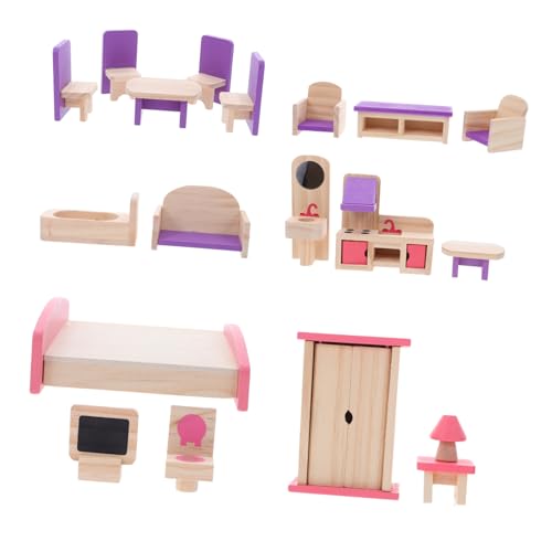 VICASKY Holz Puppenhaus Möbelset für Miniatur DIY Möbel Zubehör Einfache Montage Stabile Holzkonstruktion Fördert Familieninteraktion und Kreatives VICASKY Holz Puppenhaus Möbelset für Miniatur DIY Möbel Zubehör Einfache Montage Stabile Holzkonstruktion Fördert Familieninteraktion und Kreatives von VICASKY