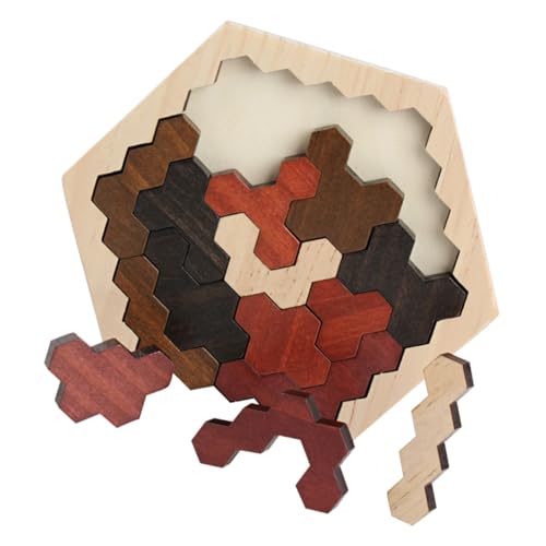 VICASKY Holz Puzzlespiel Bausteine Lernspielzeug für Vorschule Robustes Sicheres Holzmaterial Fördert Hand Auge Koordination und Logisches Pädagogisches Kreativspielzeug von VICASKY