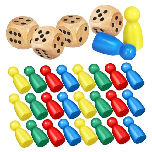 VICASKY Holz Spielfiguren Teilig Kleine Spielfiguren für Brettspiele Robust Kompakt Leicht für Spielmarken und Würfel Holzspiel Zubehör VICASKY Holz Spielfiguren Teilig Kleine Spielfiguren für Brettspiele Robust Kompakt Leicht für Spielmarken und Würfel Holzspiel Zubehör von VICASKY