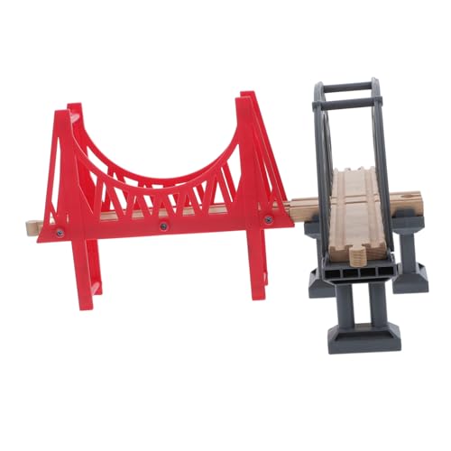 VICASKY Holzeisenbahn Zubehör Teiliges Set mit Kunststoff Schienen Graue Kreuzbrücke und Rote Kindgerechtes Bahnanlagen Layout Langlebiges Holzspielzeug für Kreatives Familien DIY VICASKY Holzeisenbahn Zubehör Teiliges Set mit Kunststoff Schienen Graue Kreuzbrücke und Rote Kindgerechtes Bahnanlagen Layout Langlebiges Holzspielzeug für Kreatives Familien DIY von VICASKY