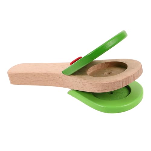 VICASKY Holzkastagnetten Musikinstrumente Für Holzhandklöppel Schlaginstrument Musikinstrumente Mini Musikinstrumentenmodelle Holzklöppel Hellgrün von VICASKY