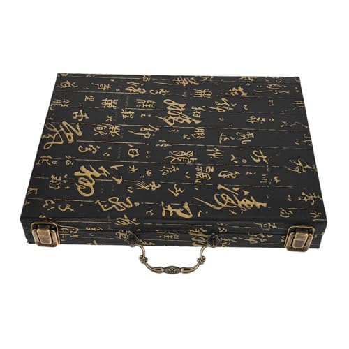 VICASKY Holzkiste für Mahjong mit Großem Stauraum Vintage Aufbewahrungsbox für Mahjong und Schachspiele Tragbar mit Griff Elegantes Geprägtes Design für Unterwegs VICASKY Holzkiste für Mahjong mit Großem Stauraum Vintage Aufbewahrungsbox für Mahjong und Schachspiele Tragbar mit Griff Elegantes Geprägtes Design für Unterwegs von VICASKY