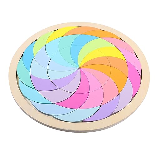 VICASKY Holzpuzzle Buntes Holzspielzeug Pädagogisch Kreativ Lernspielzeug Naturholz Sicher Malfarben für Vorschulkinder Jungen Mädchen von VICASKY
