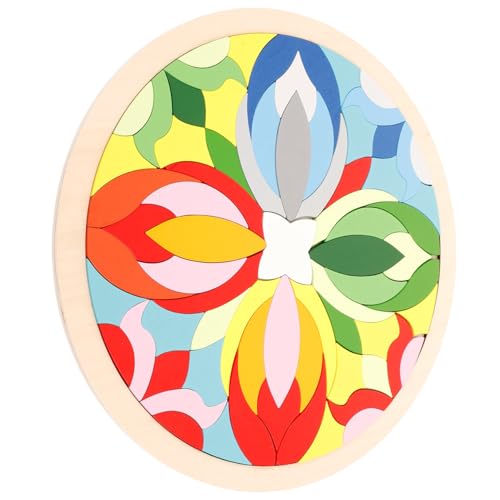 VICASKY Holzpuzzle Mandala Regenbogen Pädagogisches Intelligenzspielzeug zur Frühen Geometrisches Denkspiel für Kreativität und Räumliches Vorstellungsvermögen für Mädchen Jungen VICASKY Holzpuzzle Mandala Regenbogen Pädagogisches Intelligenzspielzeug zur Frühen Geometrisches Denkspiel für Kreativität und Räumliches Vorstellungsvermögen für Mädchen Jungen von VICASKY
