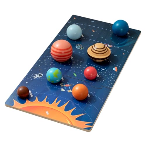 VICASKY Holzpuzzle Planeten Solar System Lernspielzeug Montessori Holzspielzeug Fördert Kognitive und Motorische Fähigkeiten mit Bunter Gestaltung für Jungen Mädchen Ab Jahren von VICASKY