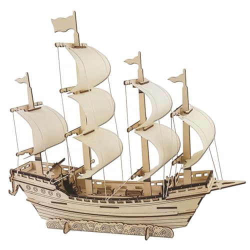 VICASKY Holzpuzzle Segelboot Modellbausatz für Erwachsene DIY Holzschiff Puzzle mit Glatten Kanten Handgefertigtes Segelschiff Modell für Büro Dekoration von VICASKY