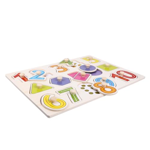 VICASKY Holzpuzzle Zahlen Ab Jahren Farbenfrohes Montessori Lernspielzeug aus Langlebigem Holz Pädagogisches Steckspiel für Kleinkinder Kreatives Jigsaw Geschenk für Jungen und Mädchen von VICASKY