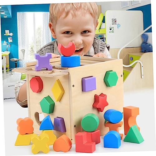 VICASKY Holzspielzeug Formensortierspiel für Ab Jahre Geometrisches Lernspielzeug Handgeschick Farben Formenerkennung Kreatives Steckspiel von VICASKY