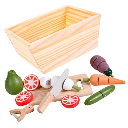 VICASKY Spielküchen-Set Für Kleinkinder Schneidespielzeug Für Kinder Von 1–3 Jahren Rollenspiel Kochen Kinderspiel Holzgemüsespielzeug von VICASKY