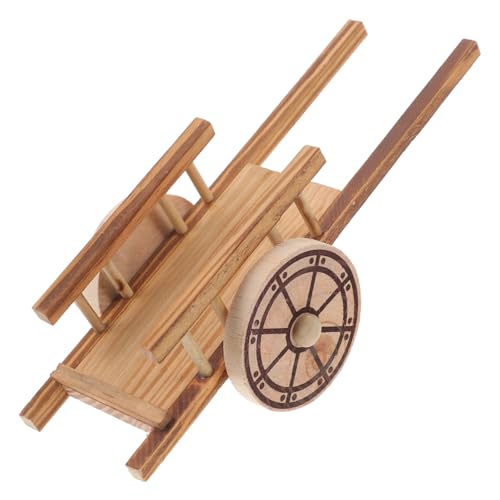 VICASKY Kleiner Holz Schubkarre Modell Kleine Miniaturwagen für Garten Dekoration Stabiler Simulationswagen aus Holz für Kleiner Landschaftsdesign Modell Sammlungen für Anlässe von VICASKY