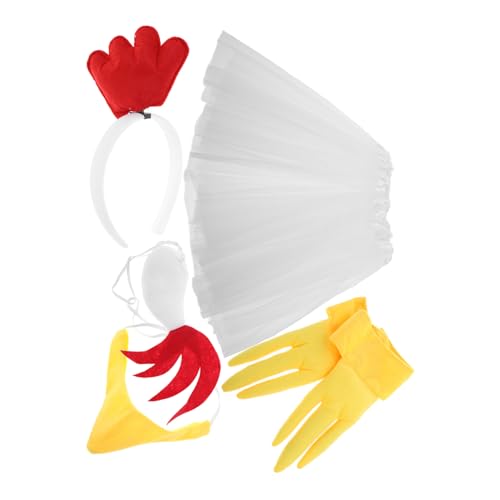 VICASKY Hühnerkostüm für Erwachsene Hühner Stirnband aus Polyester Cosplay Zubehör für Ostern 6 Stück Kükenkostüm für Partys und Festivals Nase Klaue und Tutu Rock VICASKY Hühnerkostüm für Erwachsene Hühner Stirnband aus Polyester Cosplay Zubehör für Ostern 6 Stück Kükenkostüm für Partys und Festivals Nase Klaue und Tutu Rock von VICASKY