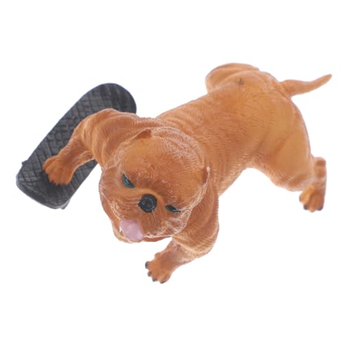 VICASKY Hundemodell shöne bescherung Kinder lernspielzeug simulierte Hundestatue Hundefigur mit Skateboard Modelle Spielzeuge Hundedekoration vorbildlicher Hund fest Puppe von VICASKY